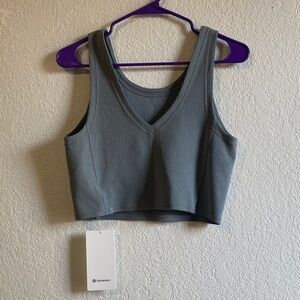 lululemon athletica Blue Ribbed Crop Top